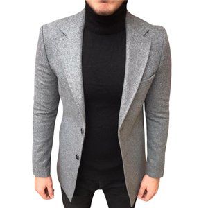 NWT PAMIRASS Cotton Blend Faux Wool Overcoat US 36 EU 46 Vegan Felt Coat Grey